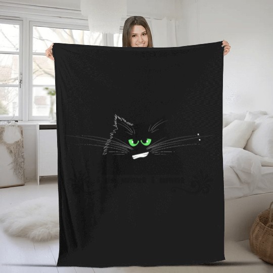 I do what I want cat funny cat lover Fleece Blankets