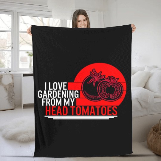 Tomato Vegetable Fleece Blankets, I Love Gardening From My