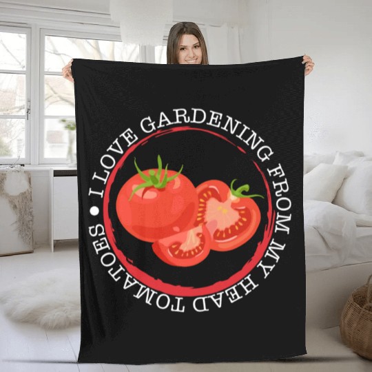 Tomato Vegetable Fleece Blankets, I Love Gardening From My