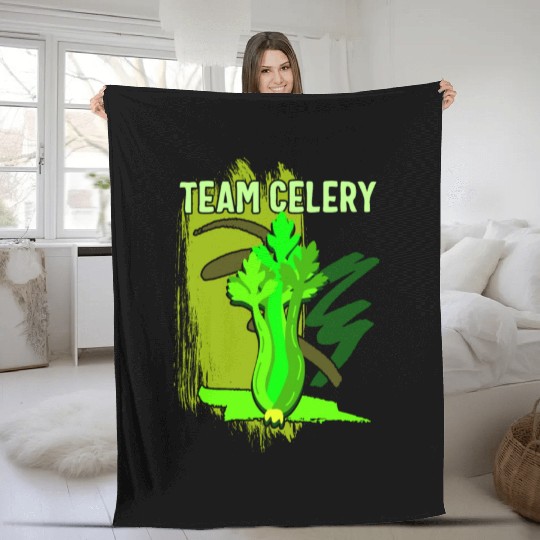 Celery Vegetable Fleece Blankets, Team Celery Fleece Blankets,