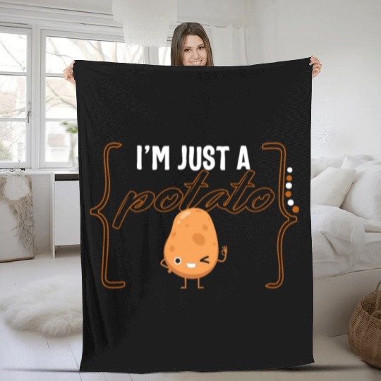 Potato Vegetable Fleece Blankets, I'm Just A Potato Fleece Blankets,