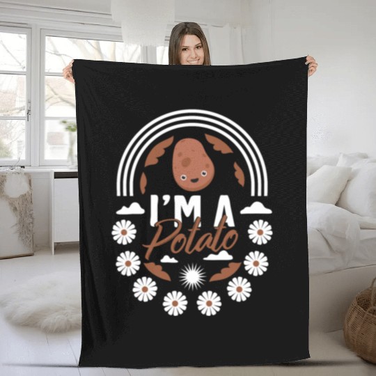 Potato Vegetable Fleece Blankets, I'm A Potato Fleece Blankets,