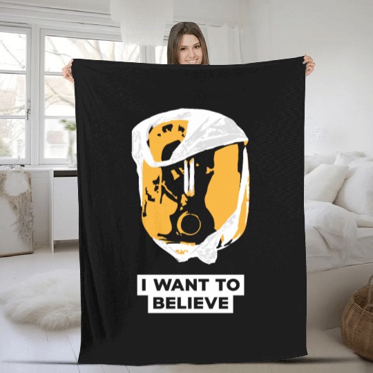 I Want To Believe 001 Skull Fleece Blankets