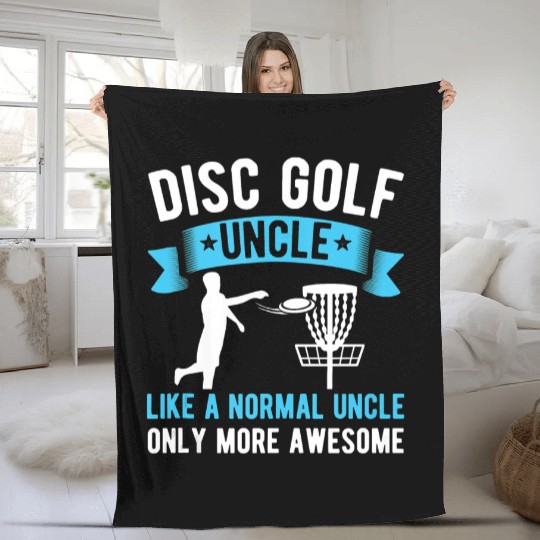 Mens Disc Golf Uncle Only More Awesome Funny Fleece Blankets