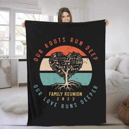 our roots run deep, family reunion Fleece Blankets