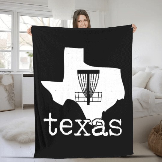 State of Texas Disc Golf Fleece Blankets Golfer Golfing