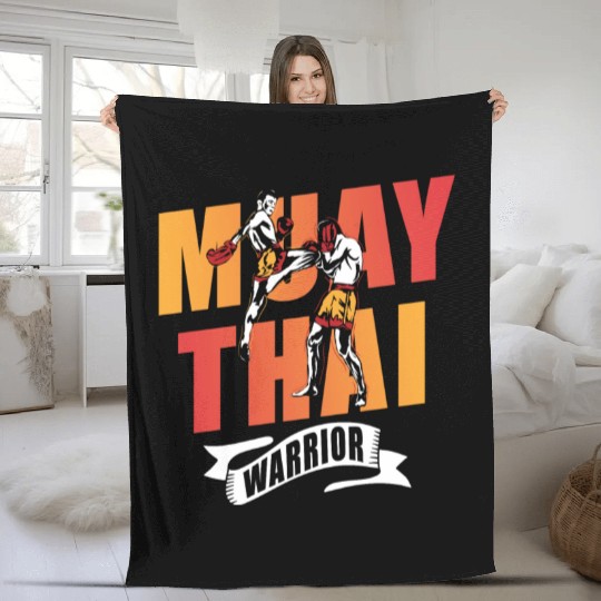 Muay Thai Warrior Martial Arts Boxing Fighter Fleece Blankets