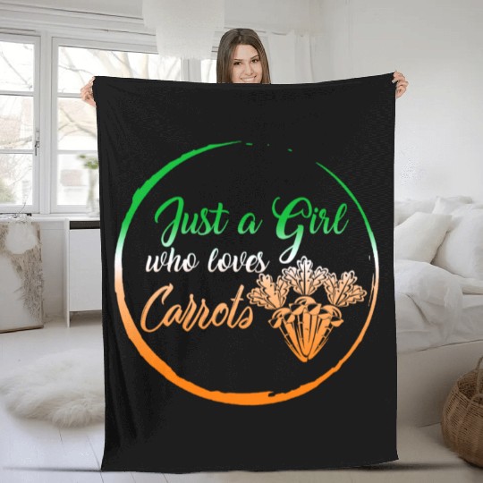 Carrot Vegetable Fleece Blankets, Just A Girl Who Loves