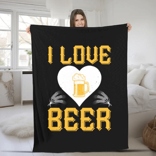 I love beer Fleece Blankets