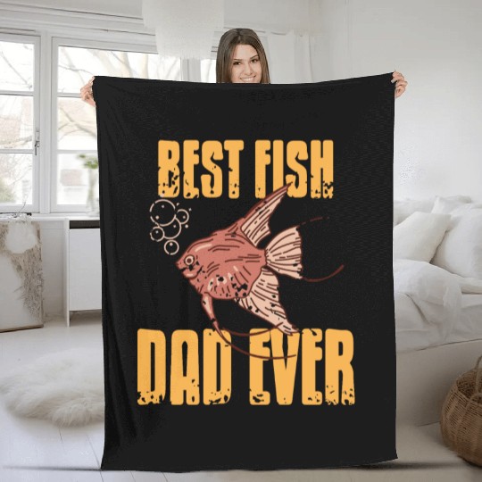 Best Fish Dad ever Fleece Blankets