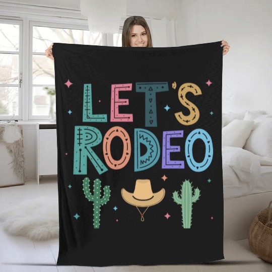 Cute Rodeo Horse Riding Cowboy Cowgirl Fleece Blankets