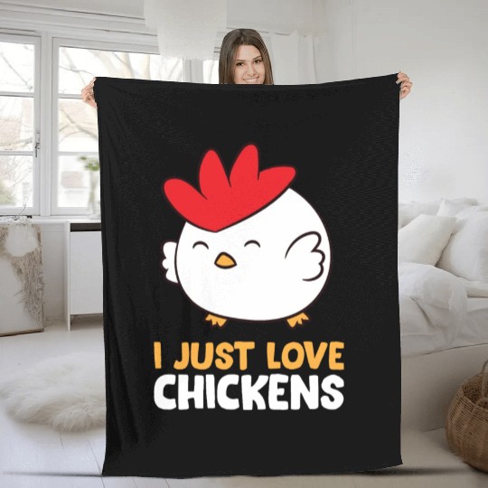 Chicken - I just love Chickens Fleece Blankets