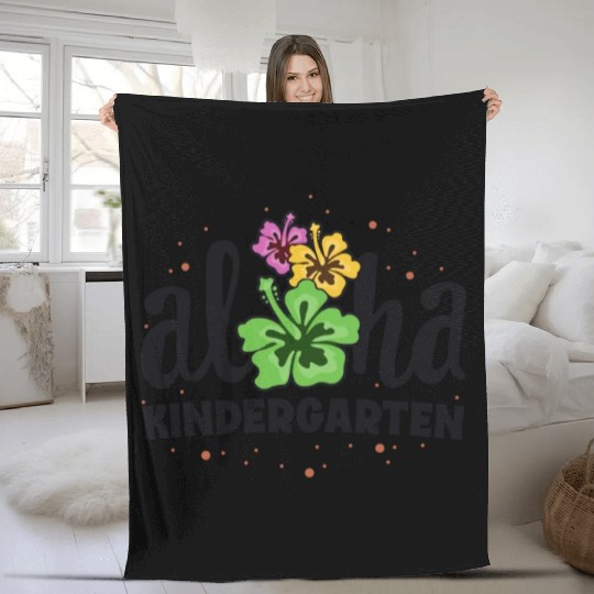 Aloha Kindergarten Kinder Teacher First Day Back Fleece Blankets