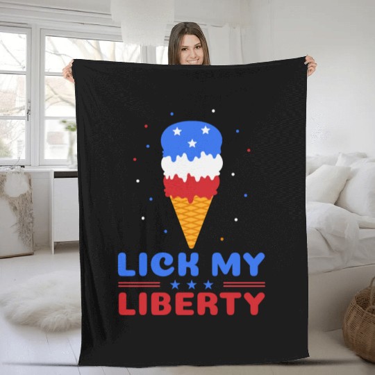 Lick my Liberty 4th of July Ice Cream Fleece Blankets