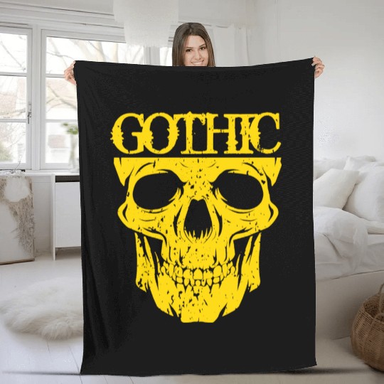 Gothic Skull Fleece Blankets