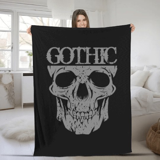 Gothic Skull Fleece Blankets