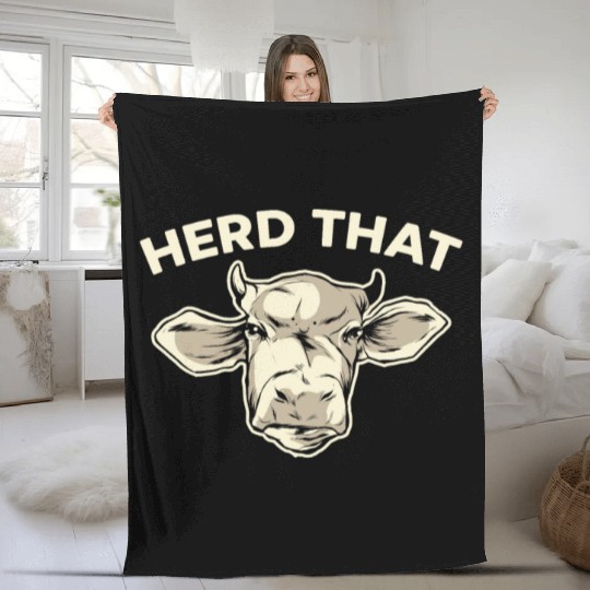 Herd That Cow Whisperer Cow Farming Animal Farmer Fleece Blankets