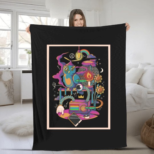 Owl stay cool Fleece Blankets