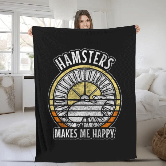 Rodent Animal Sweet Hamster Wheel Fleece Blankets