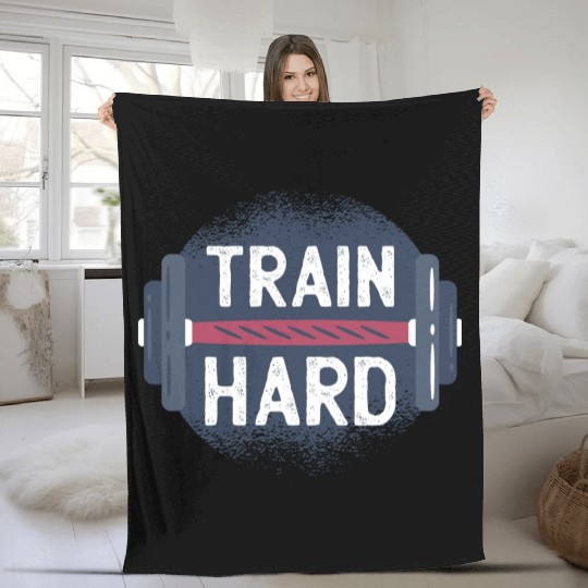 Train Hard Fleece Blankets