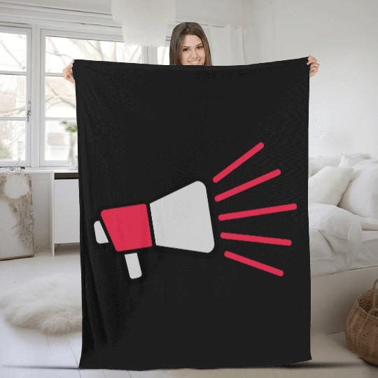 Loud speech icon megaphone Fleece Blankets