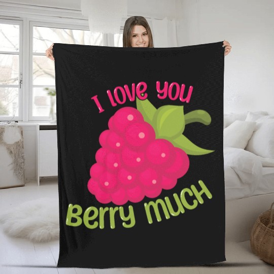 I Love You BERRY Much Fleece Blankets