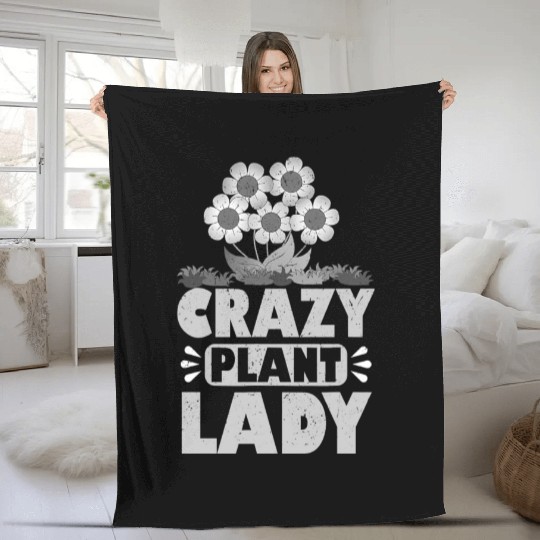 Plant Lady Funny Gardening flowering flowers Gift Fleece Blankets