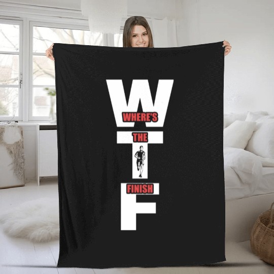 WTF Where's The Finish - Running Runner Fleece Blankets