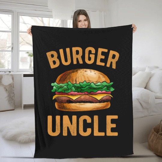Cheeseburger Lover Burger Uncle Fleece Blankets