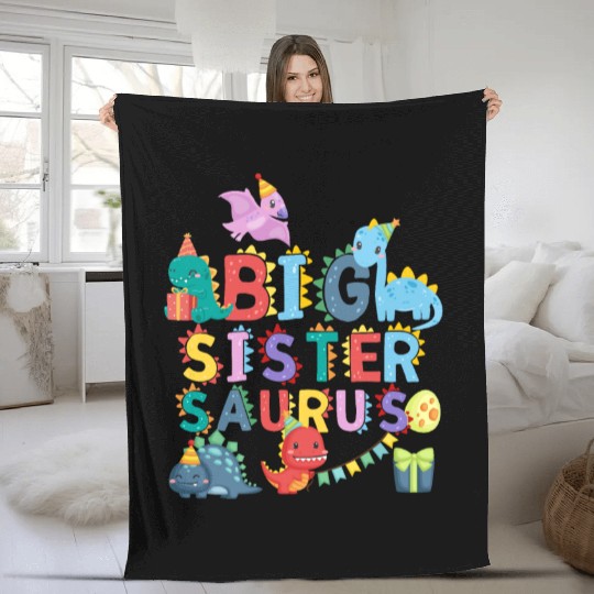 Big sister Saurus | Rawr Dinosaur Fleece Blankets | Family