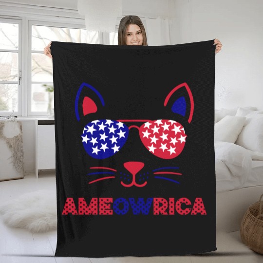 Ameowrica Funny Saying Fleece Blankets For 4th of July