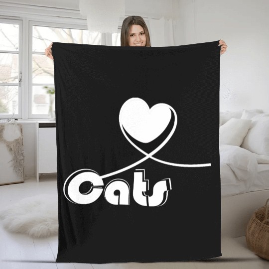 I love cats Fleece Blankets