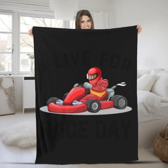 I Live For Race Day Fleece Blankets