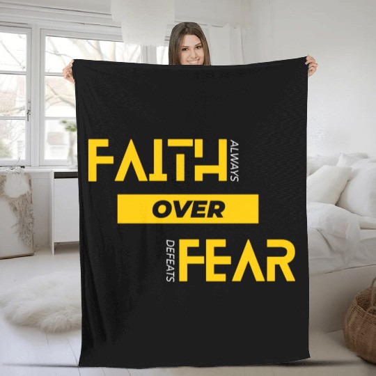 Faith Over Fear Fleece Blankets