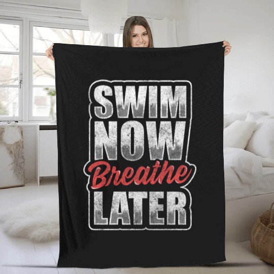 Swimmer Ocean Free Swimmer Sport Fleece Blankets