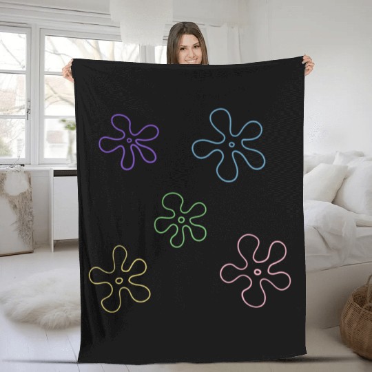 sponge bob flower pack Fleece Blankets