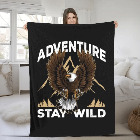 Adventure Lover Bald Eagle Natural Park Camping Fleece Blankets