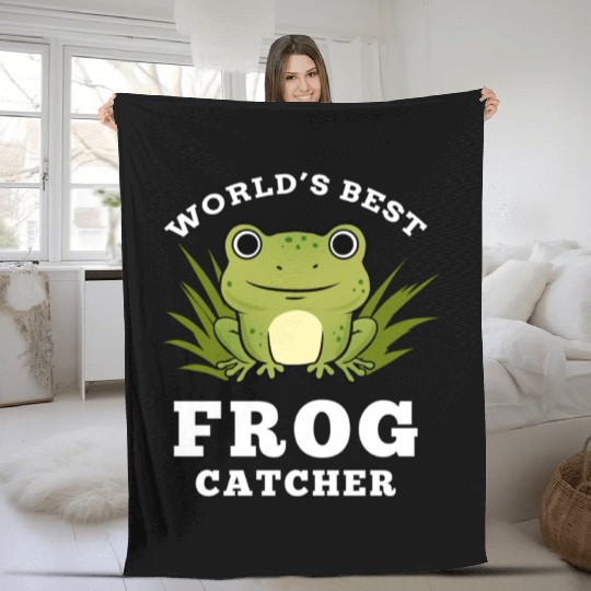 World s Best Frog Catcher For Herpetologist New Fleece Blankets