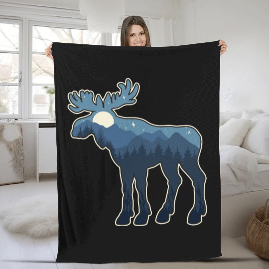Wild Adventure Moose Fleece Blankets