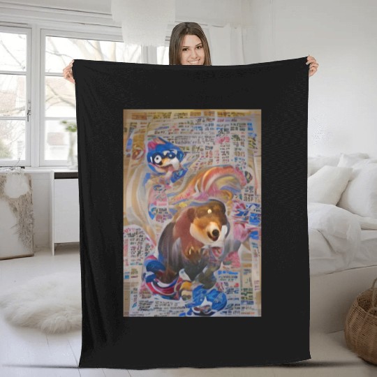 Bears at it Again This Time with Obama 10 Inu Fleece Blankets