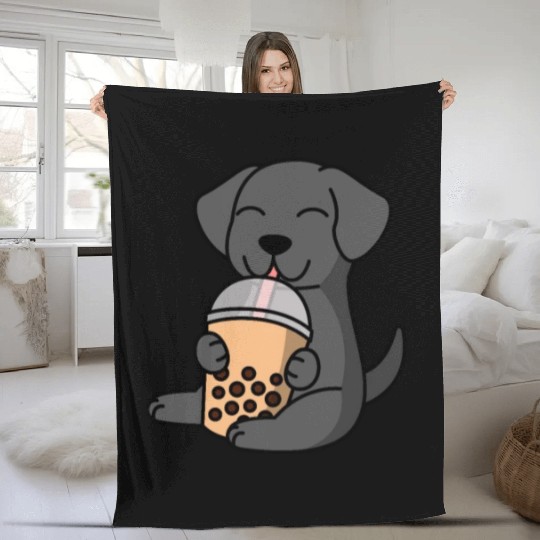Boba Bubble Tea Great Dane Fleece Blankets