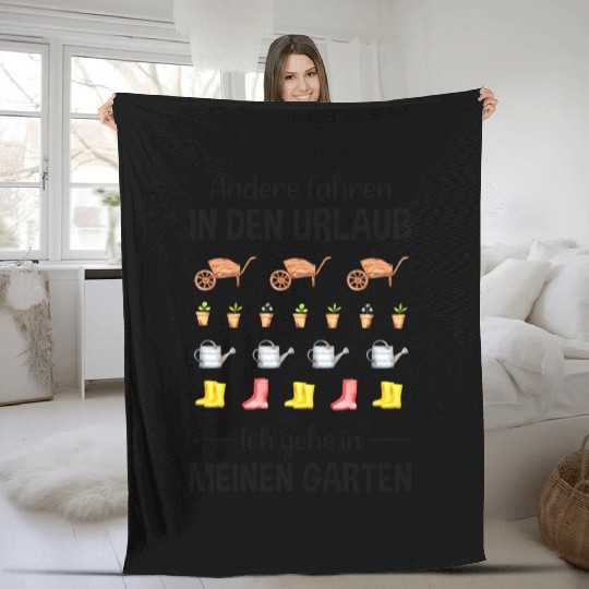 Garden Vacation Funny Quote Gardener Gift Idea Fleece Blankets