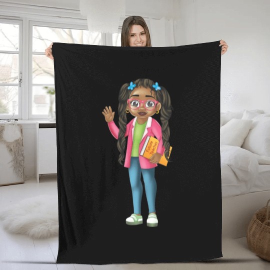 I Am The Future African American Girl Teacher Fleece Blankets