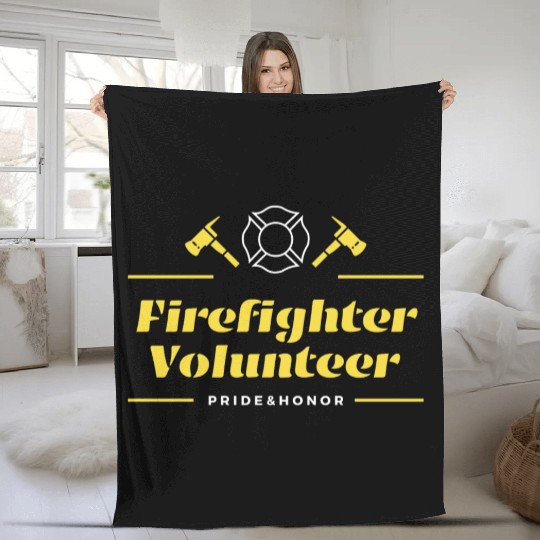 Firefighter Volunteer Pride and Honor Fleece Blankets