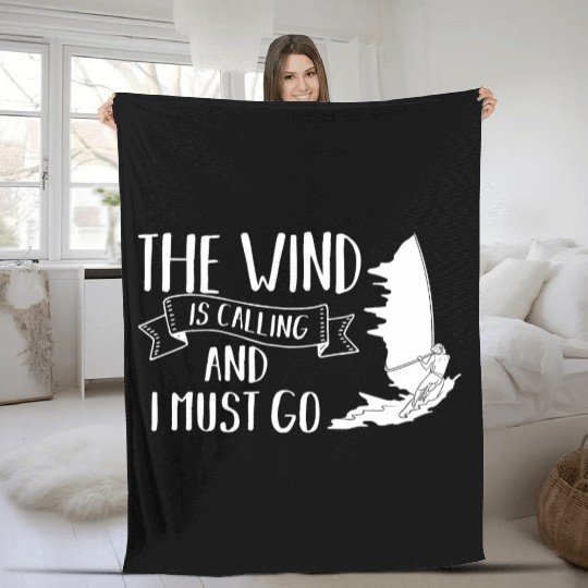 Windsurfing Board Sail Paddle Windsurfer Fleece Blankets