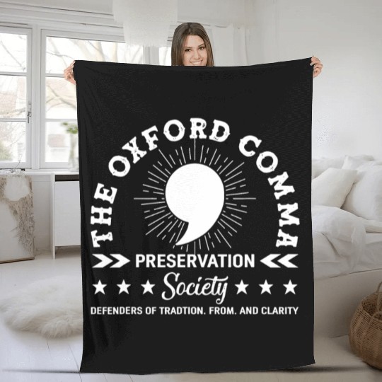 The Oxford Comma Appreciation Society Fleece Blankets
