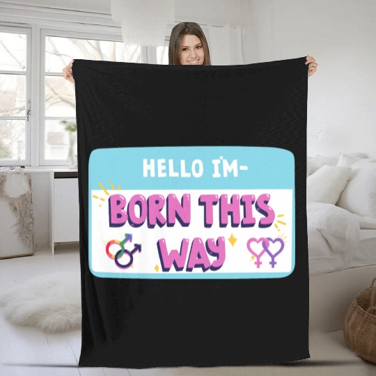 born this way transgender pride Fleece Blankets