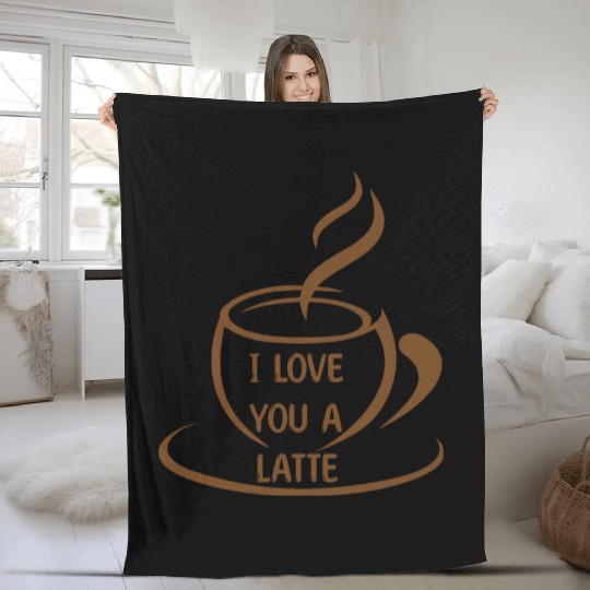 I Love you a latte, romantic funny meme Fleece Blankets