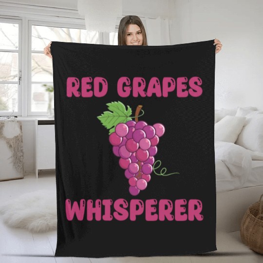 Red Grapes Whisperer Fleece Blankets