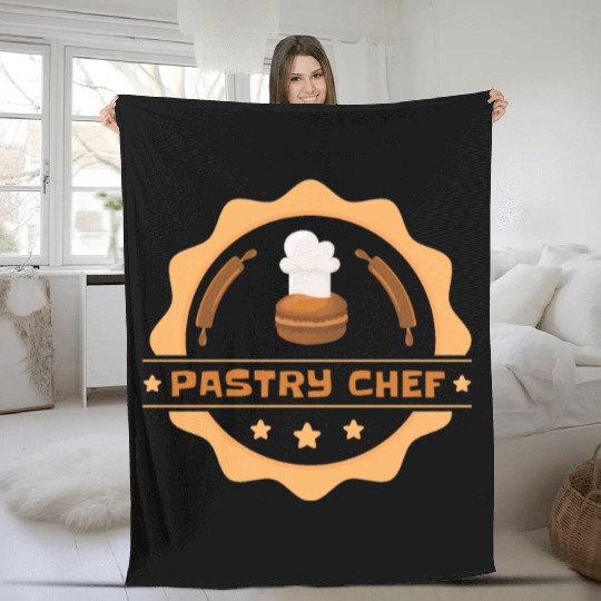 Pastry Chef Skull Baking Pastry Baked Goods Fleece Blankets